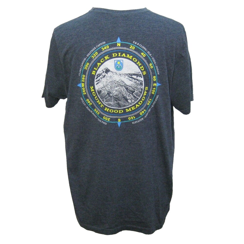 Mount Hood Meadows Oregon Skiing Mens 2XL Blue Short Sleeve Graphic T-Shirt Top